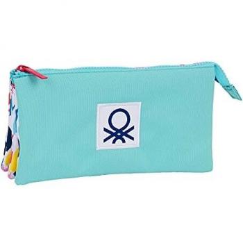 Safta Portatodo Triple de Benetton Brochitas, 220x30x120 mm, Multicolor (M744)