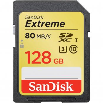 Scheda SDXC Sandisk Extreme 128GB