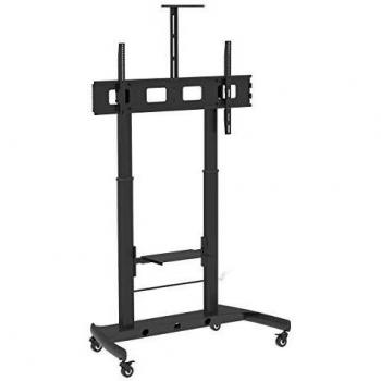 Techly 360752 Supporto da Pavimento TV LCD/LED 52-110'' Altezza Regolabile 2 Mensole Nero