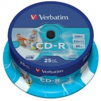 Verbatim CD-R 80MIN Datalife PLUS, Confezione da 25 (o3x)