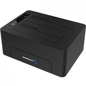 Sabrent Docking Station USB 3.0 to SATA with Dual Slot for 2.5/3.5 HDD/SSD with Disk Cloning/Duplicator Function [Supports 10TB] (EC-DSK2)