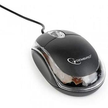 Gembird Mus‑U‑01‑BKT Mouse Ottico Ambidestro Nero 1000 DPI