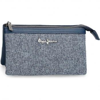 Cartera Peppina Azul Tres Compartimentos