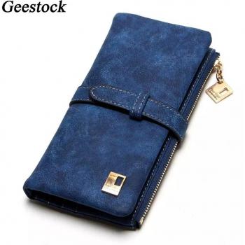 Billetera de Ante para Mujer con Cordón