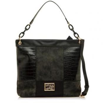 MARIAMARE bolsos mujer pampa negro con cierre cremallera