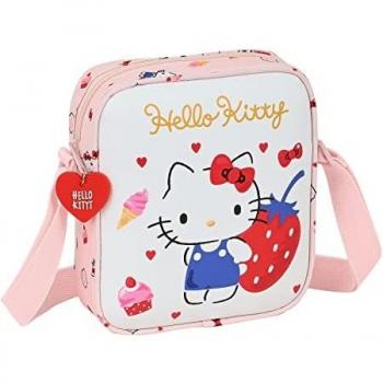 Bolso Bandolera Hello Kitty Happiness Rosa Blanco 4 L