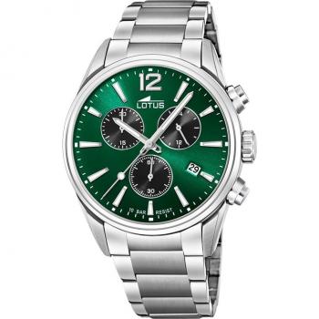 Reloj De Hombre Lotus Chrono Con Esfera Verde 18690/4
