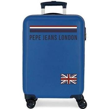 Pepe Jeans Overlap Maleta de cabina Azul 38x55x20 cms Rígida ABS Cierre combinación 34L 2,6Kgs 4 Ruedas dobles Equipaje de Mano