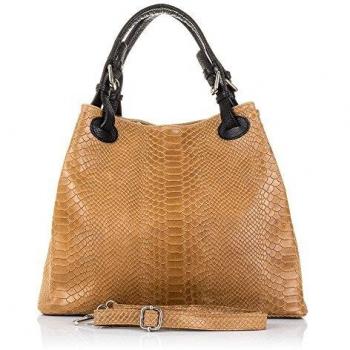 Firenze Artegiani Bolso Tote Mujer Piel Auténtica Grabado Serpiente