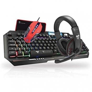Techmade Gaming Kit con Tastiera, Mouse, Cuffie e Pad