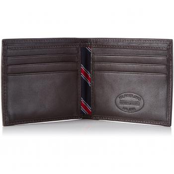 Tommy Hilfiger para hombre. Cartera de piel Eton Mini CC marrón -8,5
