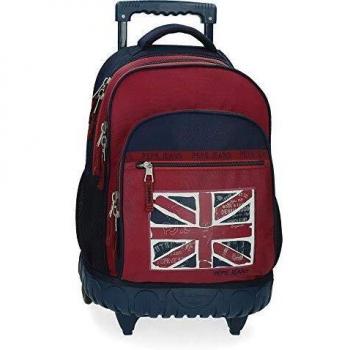 Mochila con Ruedas Pepe Jeans Andy 2R, Rojo, 33x44x21 cm
