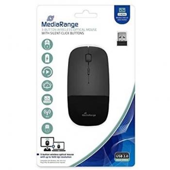 Mouse Ottico Senza Fili MediaRange MROS215 Click Silenzioso Nero