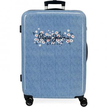 Pepe Jeans. Maleta mediana Digital Hatty rígida 68cm denim