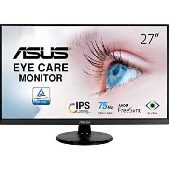 ASUS VA27DQ Eye Care Monitor – 27 inch, FHD (Full HD 1920 x 1080), IPS, Frameless, 75Hz, Adaptive-Sync/FreeSync™, DisplayPort, HDMI, Eye Care, Low Blue Light, Flicker Free, Wall Mountable
