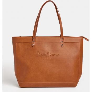 Bolso Shopper Grande Pepe Jeans Camel con Cremallera