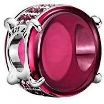 Charm Cabujón Pandora Ovalado Rosa Fucsia 799309C01 plata