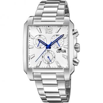 Reloj De Hombre Lotus Chrono Con Esfera Plateada 18850/1