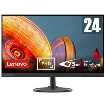 Lenovo D24-20 – Monitor da 23,8 FullHD (1920 x 1080 pixel, 16:9, 75Hz, 4ms, 1000:1, porte VGA + HDMI, 3 lati senza bordi), colore: nero
