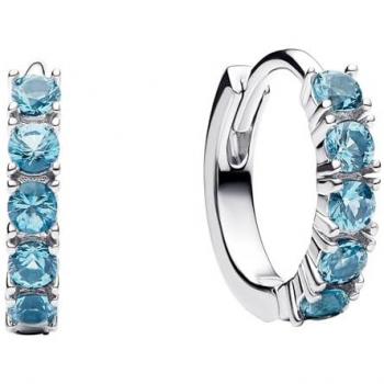 Pendientes de aro azul claro Abrazo