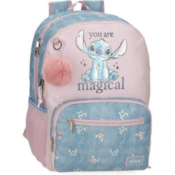 Mochila Disney Stitch You Are Magical 44 cm con doble compartimento y bolsillos laterales