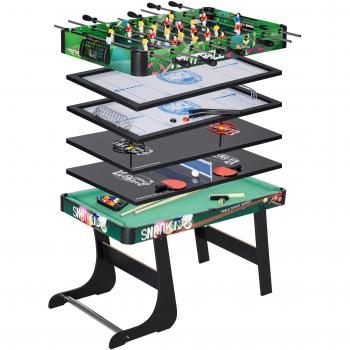 HOMCOM Mesa Multijuegos para Niños de +7 Años 6 en 1 Plegable