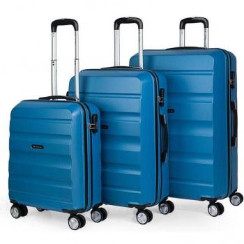 ITACA. Juego De Maletas De Viaje Rígidas 4 Ruedas T71600 Azul