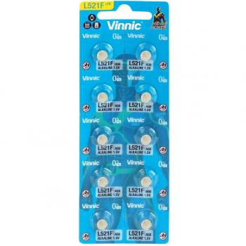 Minipila alcalina Vinnic G0 / AG0 / LR63 / L521 paquete de 10 unidades