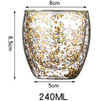 Taza de café de cristal doble pared