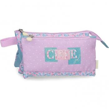 Estuche Enso Cute Girl Tres Compartimentos Multicolor
