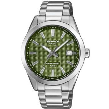 Casio Edifice 160D Gris Plata con Dial Verde Oliva