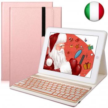 Protective Case for iPad 2/3/4, Slim Fit Keyboard Cover with Bluetooth Wireless Detachable Keyboard for iPad 2/3/4 (Rose Gold)