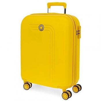Movom Riga Maleta de Cabina Amarillo 40x55x20 cms Rígida ABS Cierre combinación 37L 3Kgs 4 Ruedas Dobles Extensible Equipaje de Mano