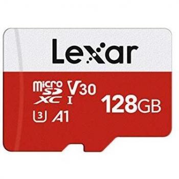 Lexar Micro SD 128 GB con Adattatore SD, A1, U3, C10, V30