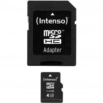 Intenso Scheda di memoria microSDHC 4 GB Classe 10 con Adattatore SD
