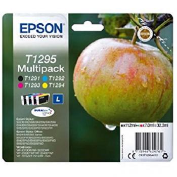 Epson T129 Serie Mela, Cartuccia Originale Getto d'Inchiostro 4 Colori