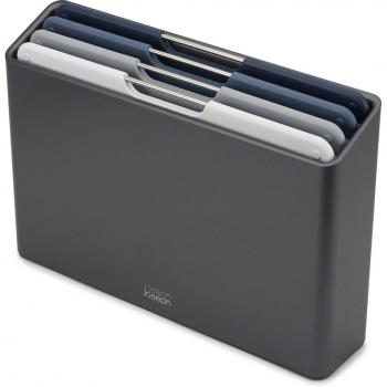 Juego de 4 tablas de cortar con estuche Joseph & Joseph en grafito