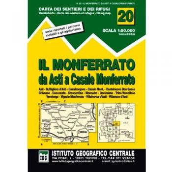 Carta n. 20 Il Monferrato 1:50.000. Carta dei sentieri e dei rifugi