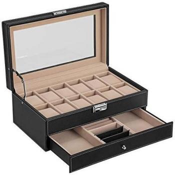 Caja de Reloj con Tapa de Cristal Transparente