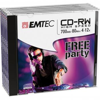 Emtec CD-RW 80 min/700MB 4-12X Jewel Case (Kit 5pz)