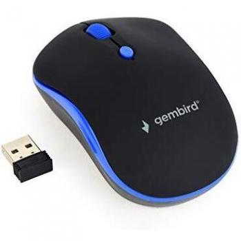 Mouse Wireless con Cavo di Ricarica Gembird, Modello: Musw-4b-03-B, Colore: Nero/Blu