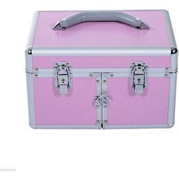 Maletín de Maquillaje HOMCOM Organizador Cosméticos Profesional 29x21x20cm Aluminio