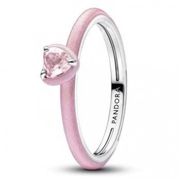 Pandora Anillo Corazón Chakra Rosa en Plata de Ley 56 mm