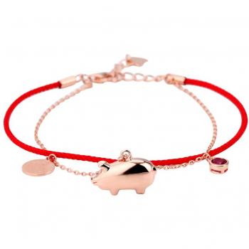 Pulsera Zodiaco Chino Irregular con Hilo Rojo para Mujeres