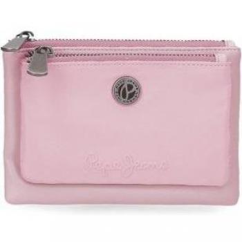 Pepe Jeans. Monedero Corin dos compartimentos rosa