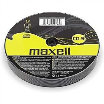 Maxell CD-R80 XLS 700MB, Confezione 10 CD-R Senza Custodia