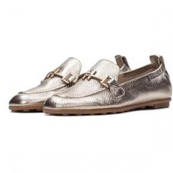 Mocasín Planos Metálico Champagne Hispanitas Bombay