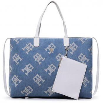 Bolso Tote de Denim Tommy Hilfiger Azul con Logo