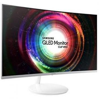 Samsung C27H711 Monitor Curvo Quantum Dot e Ultra WQHD, Risoluzione 2560 x 1440, Frequenza di aggiornamento 60 Hz, Tempo di risposta 4 (GTG), Bianco/Argento, 27”, VESA