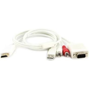 Adattatore HDMI a VGA con ingresso audio e USB di Techly (ICOC HDMI-VGAU)